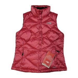 The North Face Womens S Aconcagua 550 Down Puffer Vest Pink Pearl Jacket NWT